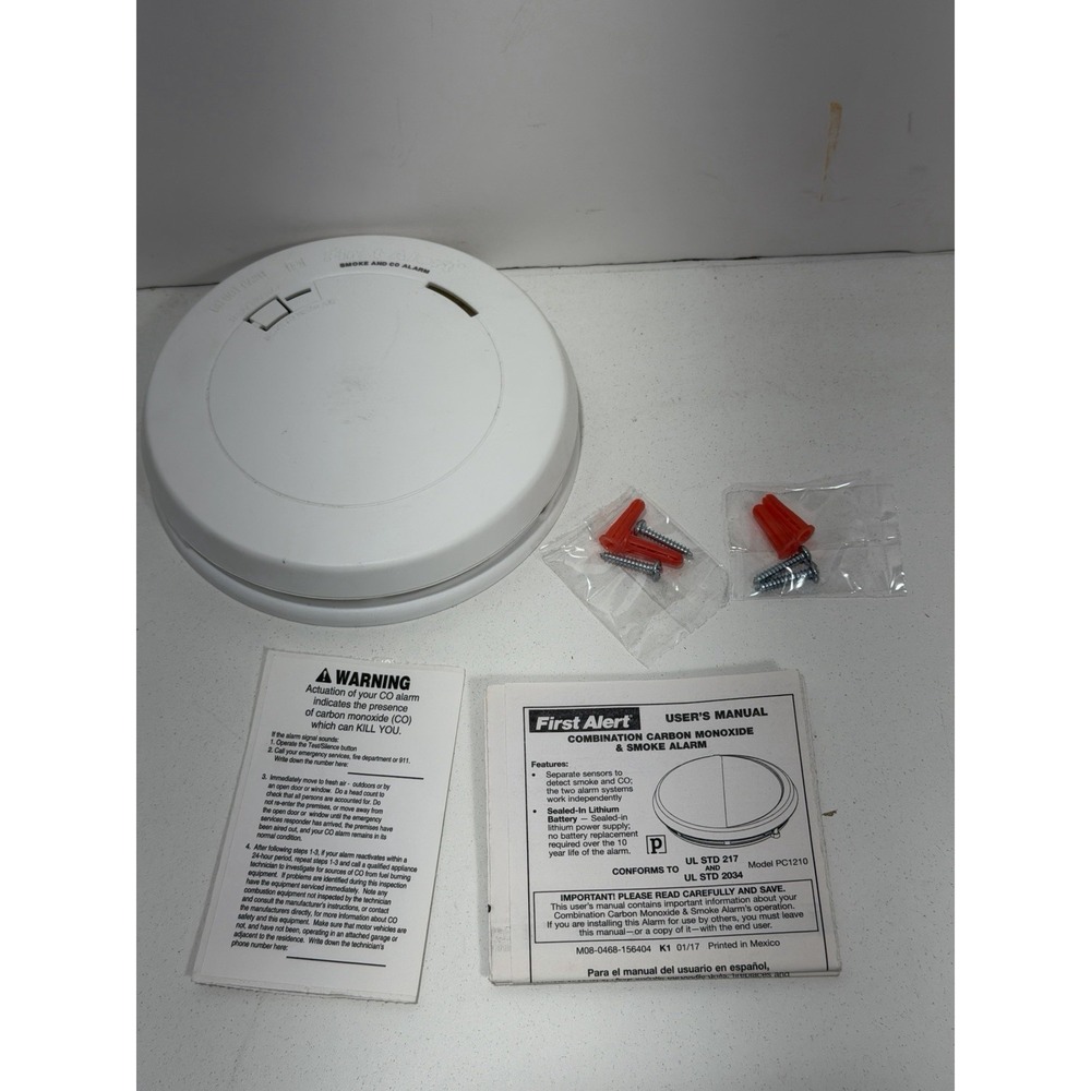 First Alert Smoke Alarm & Carbon Monoxide Alarm Voice Alerts #PC1210 Smoke